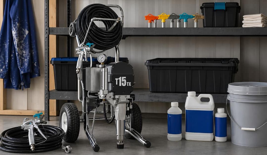 airless paint sprayer storage of equipment and supplies